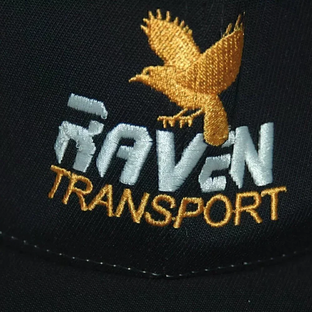 Raven Transport Baseball Hat Semi Truck Drivers Cap Eagle Flex Fit Trucker Sz L